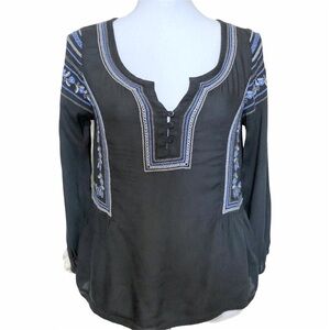 American Eagle Floral Peasant Embroidered Blouse Size Small